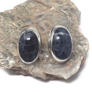 Vintage Mexico SterlIng Sodalite Earrings Earrings